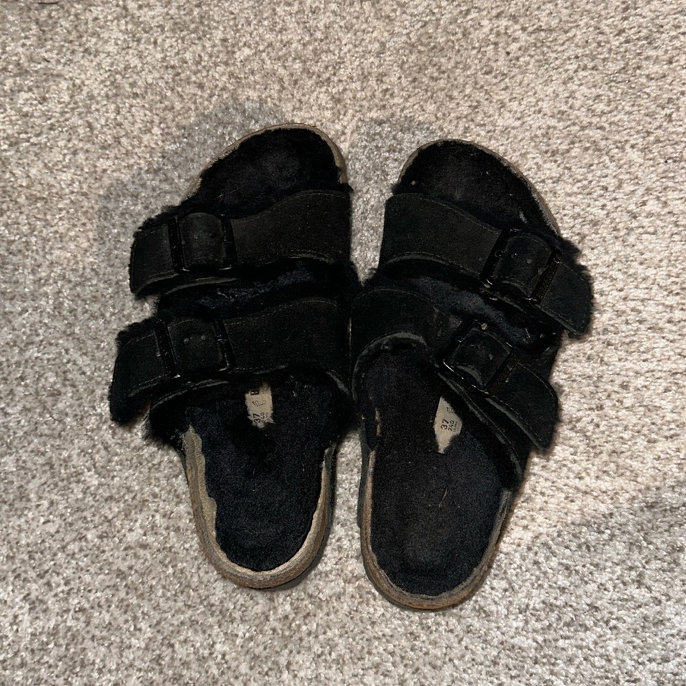 Birkenstocks Arizona Shearling Suede Leather